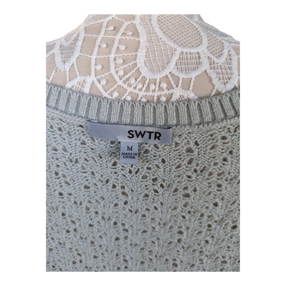 NEW SWTR Macrame Short Sleeve Crew 901 | MIST M - Picture 7 of 8